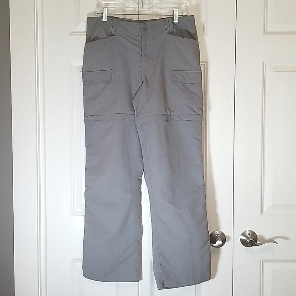 The North Face Gray convertible pants shorts 6 pockets SZ 12